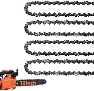 4 Pack 12 Inch Chainsaw Chains 3/8 LP Pitch .050" Gauge 45 Drive Links, 12" Replacement Chain Low-Kickback Compatible with Craftsman, Greenworks, Poulan, Remington, Echo, Ryobi and more