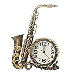 BESPORTBLE Bedside Clock Small Clock Clocks for Bedroom Rustic Shelf Room Decoration Bedroom Clock Table Top Decor Rustic Decor Tiny Home Alarm Clock Desktop Clock Saxophone Desk Clock Child