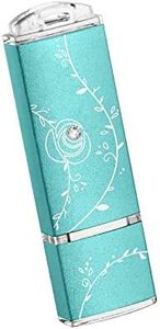 TCELL Natural Beauty USB 3.0 64GB USB Stick Flash Drive Decorated with Swarovski Elements Crystal Blue for Women Student Office Gift, Blue Thumb Drive