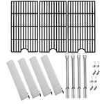 BBQration Replacement Kit for Kitchen Aid 720-0745 740-0780 720-0745B 720-0745A 720-0745D,Cast Iron Cooking Grates, Burners and Heat Plates for Kitchen Aid 4-Burner Gas Gril