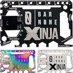 50 in 1 Credit Card Multitool Wallet Multi Tool Money Clip Clips Xtreme Ninja EDC Gerber Leatherman Knives Utility Knife Slim Wallets Minimalist Survival Everyday Carry | BAR None Xinja (Black)