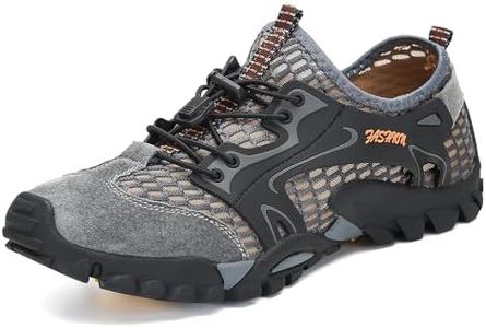 FLARUT Sandalias Deportivas Trekking Hombres Verano Pescador Playa Zapatos Casuales Transpirable zapatilla de Senderismo Deportes Montaña y Asfalto Zapatos para Correr Malla(gris,41)