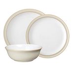 Denby LIN-12PC Linen 12 pc Set Dinnerware, Stoneware, Cream Neutral