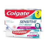 Colgate Sensitive Pro-Relief Repair & Prevent Toothpaste - Dual Zinc and Fluoride Formula for Gum Health, Cavity Protection Whitening Toothpaste, 75ml, 2 Count