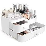 Macallen Makeup Organiser Make Up Storage, Cosmetic Organisers Make Up Storage Organizer Box - Cosmetic Storage Box Skincare Display Drawer Beauty Organizer for Bathroom Dresser Bedroom | White