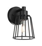 XiNBEi Lighting Wall Sconce, Vintage Cage Sconces Wall Lighting, Farmhouse Black Wall Light Fixture XB-W1287-1-MB