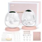 Lulia Wearable Breast Pump Hands Free, Electric Breast Pump with 4 Modes and 9 Levels, 6oz Large Capacity, Strong Suction, Private,17/19/21/24MM Flanges Included, 2 Packs