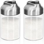 Aelga Glass Sugar Dispenser with Pour Spout, Weighted Pourer, for Coffee, Tea and Baking (2 Pack)