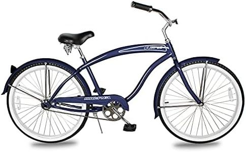 MICARGI Rover GX Lightweight Beach Cruiser Bike for Men, Adult 26 Inch Wheels,Featuring Steel Step-Over Step Through Steel Frame, Single Speed Hybrid Bike, Complete Cruiser Bikes, Dark Blue