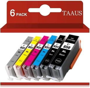 TAAUS Compatible 650xl 651xl Ink Cartridges, PGI-650 XL Cli-651 XL Replacement for PIXMA MG5460 MG5560 MG6360 MG6460 MG7160 MG7260 IP7260 IP8760 IX6860 MX726 MX926 (1 PGBK, 1 BK, 1 C, 1 M, 1 Y 1 GY)