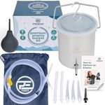 Premium Enema Stainless Steel Coffee Enema Bucket Kit - Reusable Organic Home Colonic Kit for Men/Women - Ideal for Colon and Liver Cleansing, Gerson Therapy. Enemas for colonic Irrigation