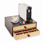 Navaris Coffee Capsule Holder with 2 Drawers - Bamboo Coffee Pod Storage Compatible with OriginalLine - Capsules and Pods Drawer Organiser Container Box