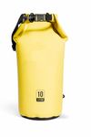 Leosportz Waterproof Dry Bag with Shoulder Strap | Water Bag for Swimming River Rafting | Floating and Lightweight Travel Bag for Men and Women (Yellow, 10, litres)