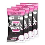 SneakERASERS: PurseWIPES Purse Cleaner Wipes - Portable Leather Wipes for Bags, Purses, and Backpacks, Dirt and Scuff Remover with Innovative ScrubNubs, Perfect for Quick Cleaning, 4-Pack