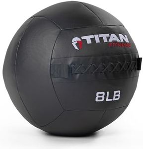 Titan Fitness 8 LB Composite Wall Ball, Soft Shell Poly-Composite Laminate Cross Texture Non-Slip Grip, Tight Stitching, Medicine Ball for Core, Full-Body, Functional Workouts, Exercise Ball