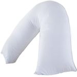 Bedding Home V-Shaped Pillow | Extra Filled with 100% Virgin Super Soft Microfiber | Anti-Allergy, Poly Cotton Cover | Ideal for Comfort and Support