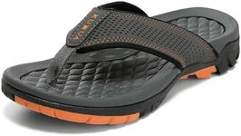 KUBUA Mens Flip Flops Water Sandals Outdoor Beach Shoes Athletic Thong Sandal Slippers Grey Size 10