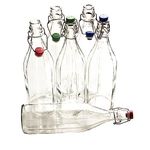 Bormioli Rocco Oxford Clear Wine Water Table Serving Swing Top Bottle - 1000ml - Pack of 6