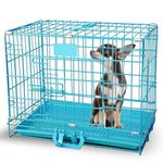 Jainsons Pet Products Heavy Duty Dog Crate Strong Metal Dog Cage Metal Kennel for Small Dogs and Puppies 24 Inch (Size 24 INCH, Blue)