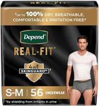 Depend Real Fit Incontinence Briefs for Men, Maximum Absorbency, S/M, Grey