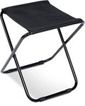 IYB-Camping Stool Folding Lightweight Camp Stool Portable Foldable Seat Ultralight Outdoor Slacker Chair for Travel, Hiking, Fishing, BBQ, Beach, Black