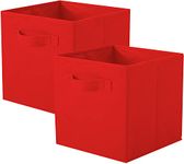 ShellKingdom Storage Bins, Foldable Fabric Storage Cubes and Cloth Storage Organizer Drawer for Closet and Toys Storage, 2 Pack (Red)