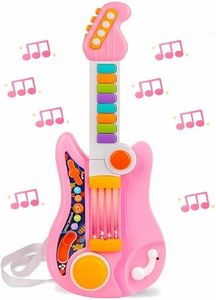 Kids Guitar, Perkidern Kids Electric Guitar Toy Toddler Guitar with Piano Mode Baby Guitar Children Guitar with Strap and Lights Ideal for 3+ Year Old Boys Girls Birthday