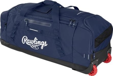 Rawlings | YADI 2.0 Wheeled Catcher's Bag | Yadier Molina Model | Baseball/Softball | Navy