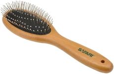 Coastal Pet Safari Wire Pin Dog Brush with Bamboo Handle - General Dog Grooming Brush for Dogs with Short and Long Hair - Eco-Friendly Handle - Compatible with Safari Dog Grooming Tools - Large