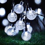 Solar Garden Lights Outdoor, 7M/23Ft 50 LED Solar String Lights Waterproof, 8 Modes Globe Fairy Lights for Indoor/Outdoor, Patio, Lawn, Yard, Home, Party, Wedding, Festival Decorations (Cool White)