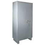 Laxmi KAPAT Metal Office Wardrobe | 2 Door Almirah Cupboard with 4 Adjustable Shelves & Locking System | Utility Cabinets for Office School (Powder Coated – Grey 78 X 36 X 19 Inch)