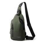 Pangogogo Water-resistant Small Sling Bag Cross Body Bag Men | Multi Compartment Crossbody Bag | Light Durable Men's Shoulder Bags for Hiking Biking (Green)