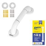 Simon's Grippy Heavy-Duty Nylon and SS304 Inside Bathroom and Toilet Anti Slip Grab bar for Elderly Hand Railing and Safety Handle| White | 3.5 cm Broad, 30 cm Length Grab Rail - 1pcs