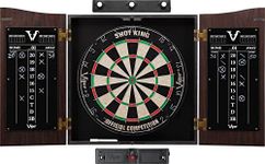 Viper by GLD Products Viper Vault Cabinet & Shot Sisal/Bristle Ready-to-Play Bundle: Elite Set (Shot King Dartboard, Darts, Shadow Buster and Laser Throw Line), Black