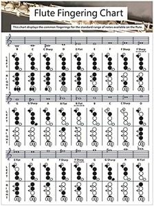 SYCOOVEN Flute Chord Chart, Durable Portable Fingering Practice White Chord Chart For Flute Fingering Practice Chord Chart Beginner Student for Teaching or Group Study(Size:S)
