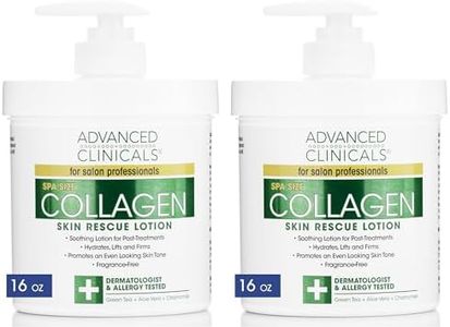 Advanced Clinicals Collagen Skin Rescue Lotion - Hydrate, Moisturize, Lift, Firm. Great for Dry Skin (Two - 16oz)