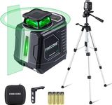 Firecore Laser Level with Tripod, 82Ft Green Self Leveling 360°Cross Line Laser Level for Picture Hanging Construction Indoor Project, Magnetic Rotating Stand, Batteries&Carry Pouch Included