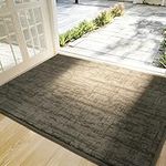 COSY HOMEER Nonslip Door Mat for Indoor, Absorbent Dirt Trapper Front Entryway Door Mat, 100% Polyester Welcome Entrance Mat Rug Modern Style, 60 x 90 cm, Light Brown