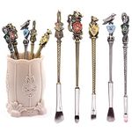 【2 Color Options】Metal Makeup Brushes Set Gifts Wi-zard Wand Makeup Brushes Set for Women - Brushes Holder Pot Not Included