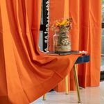 Urban Space Bohemian Curtains for Window, 100% Cotton Curtain 5 Feet Long Pack of 1 Decorative Curtain with Tassels, Tieback & Eyelets Included, 60-65% Room Darkening (Aura Orange, Window - 5 feet)