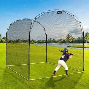 Portable Outdoor Softball Baseball Batting Hitting Cages with Frame and Net for Home Backyard Accessories Heavy Duty Portable Batting Cage for Garage Baseball Batting Cage Net for Hitting and Pitching