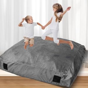 Crash Pads for Kids Sensory, Sensory Crash Pads for Autistic Children, Crash Pads Sensory Pads, Crash Pads, for Children and Adults,with Washable Cover (5 feet x 5 feet) Gray