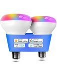 meross Smart Light Bulb, BR30 Flood WiFi LED Bulbs Compatible with Apple HomeKit, Alexa, Google Home and SmartThings, Dimmable E26 Multicolor 2700K-6500K RGBWW, 1300 Lumens 100W Equivalent, 2 Pack