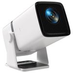 WZATCO Yuva Go Android 13.0 Smart Projector, 1080P & 4K Support, Rotatable Design, Auto & 4D Keystone with Netflix, Prime etc, WiFi 6 & BT, Screen Mirroring, ARC, 720P Native, White