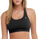 Sports Bra, Compression, Moisture Wicking, High-Impact Sports Bra for Women Black, Black, Large