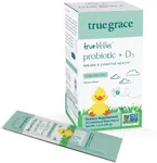 True Grace True Littles - 30 Individual Stick Packs - Kids’ Daily Probiotic + Vitamin D3 for Immune & Digestive Health - Gluten Free, Soy Free, Dairy Free - 30 Servings