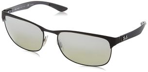Ray-Ban Men Polarized Silver Lens Square Sunglasses - 0RB8319CH186/5J60