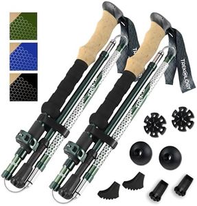 Trekology Trek-Z Collapsible Hiking & Trekking Poles - Balance Support for Seniors, Women, and Men, 2pc Per Set (Trek-Z Green, 115-135cm for Height: 5’5” to 6’5”)