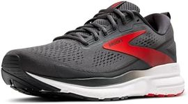 Brooks Men's Trace 3 Sneaker, Ebony Fiery Red White, 9 UK