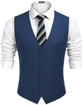 COOFANDY Mens Dress Suit Vest Casual Waistcoat Slim Fit Tuxedo Vest 5 Button for Wedding